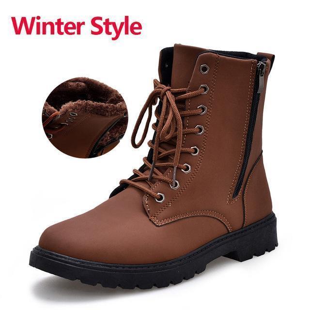 Men Winter Warm Waterproof Snow Boots-Winter Boots Orange-6.5-JadeMoghul Inc.
