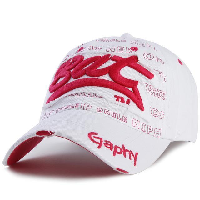 Men / women Unisex Base ball Hat With embroidered And Print Detailing-white pink-adjustable-JadeMoghul Inc.