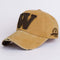 Men / Women Unisex Distressed Denim Embroidered " W "Base Ball Hat-Yellow-JadeMoghul Inc.