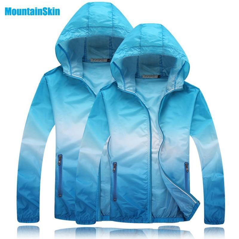 Men / Women's Quick Dry Breathable Ombre Jacket-Blue White-Aisian Size S-JadeMoghul Inc.