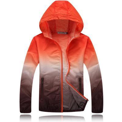 Men / Women's Quick Dry Breathable Ombre Jacket-Orange Brown-Aisian Size S-JadeMoghul Inc.