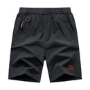 Men Zipper Pocket Shorts / Big Size Elastic Waist Shorts-8859 Gray-XL-JadeMoghul Inc.
