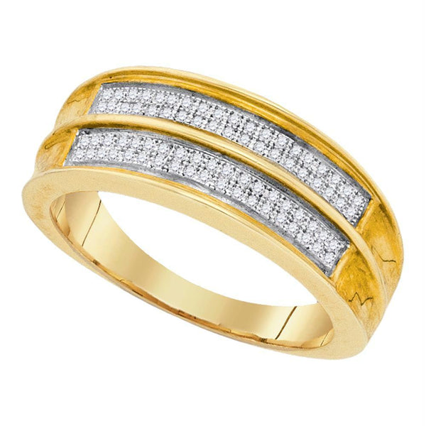 Men's .925 Sterling Silver Yellow Pave Diamond Engagement Wedding Ring Band 1/5CT-Wedding Jewelry-10.5-JadeMoghul Inc.