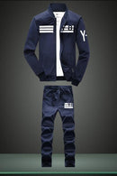 Men's Activewear Tracksuit - 2Pcs Tracksuit Set-D05 dark blue-S-JadeMoghul Inc.