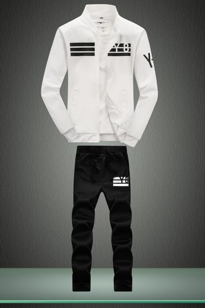 Men's Activewear Tracksuit - 2Pcs Tracksuit Set-D05 white and black-S-JadeMoghul Inc.