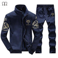 Men's Activewear Tracksuit - 2Pcs Tracksuit Set-D38 dark blue-S-JadeMoghul Inc.