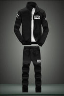 Men's Activewear Tracksuit - 2Pcs Tracksuit Set-D75 black-S-JadeMoghul Inc.