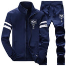 Men's Activewear Tracksuit - 2Pcs Tracksuit Set-EM075 dark blue-S-JadeMoghul Inc.