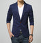 Men's Blazer Suit Jacket-1625Navy Blue-L-JadeMoghul Inc.