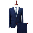 Men's Business Casual Suit - Slim Fit Suits (Jacket+Pant)-blue-XXXL-JadeMoghul Inc.