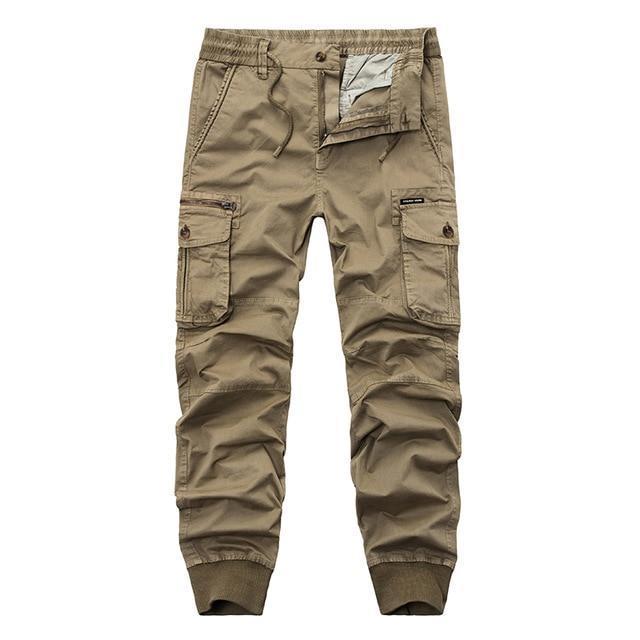 Mens Cargo Pants Men Elastic Waist Pants Man 2017 Casual Fashion Joggers Sweatpants black Harem Pants Army Trousers for Men 38-khaki-34-JadeMoghul Inc.
