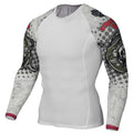 Mens Compression 3D Wolf Jersey / Long Sleeve Fitness Men Shirt-TC124-Asian S-JadeMoghul Inc.