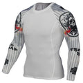 Mens Compression 3D Wolf Jersey / Long Sleeve Fitness Men Shirt-TC127-Asian S-JadeMoghul Inc.