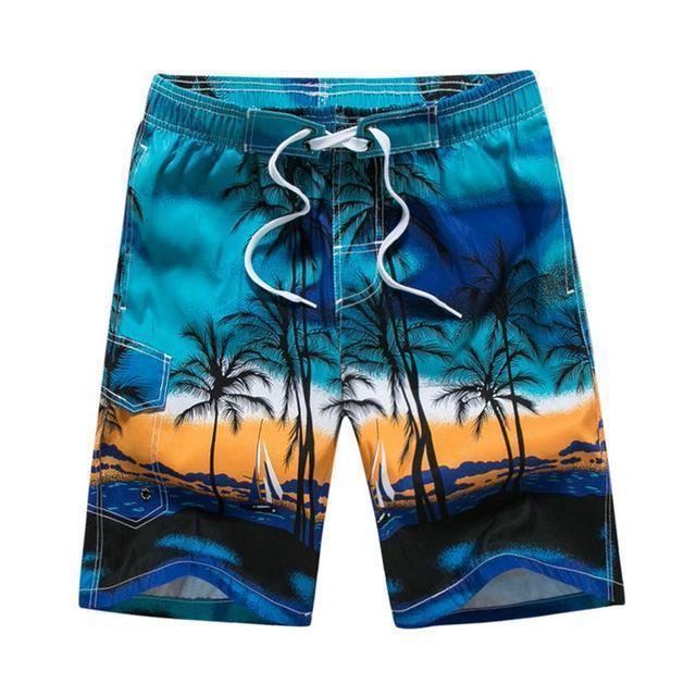 Mens Fashion Printed Shorts-Blue-M-JadeMoghul Inc.