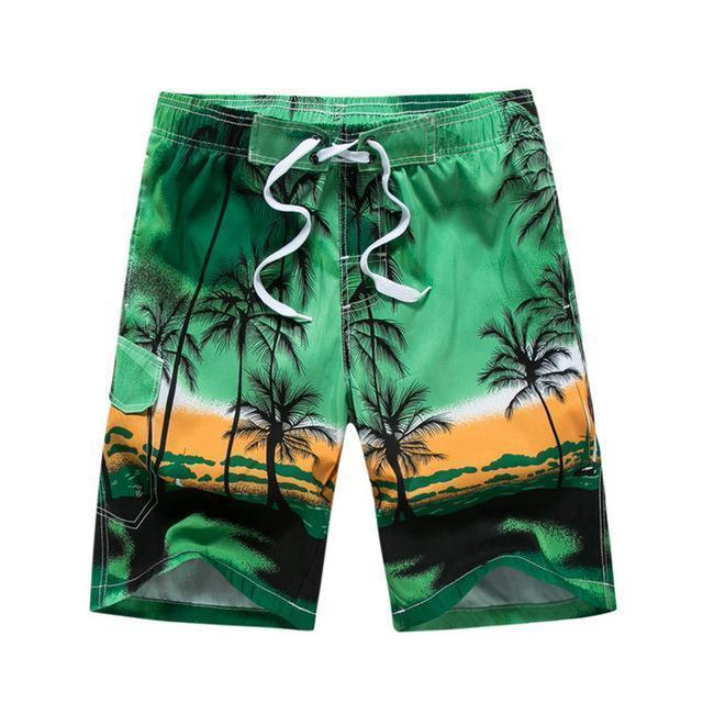 Mens Fashion Printed Shorts-Green-M-JadeMoghul Inc.