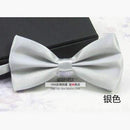 Men's Fashion Silk BowTie-Silver-JadeMoghul Inc.