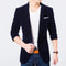 Men's Fashionable Velvet Blazer / Smart Casual Single Breasted Jacket-Y65 Navy-S-JadeMoghul Inc.