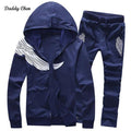 Men's Hooded Jacket & Bottom Suit - Fitness Set-dark blue-M-JadeMoghul Inc.
