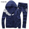 Men's Hooded Jacket & Bottom Suit - Fitness Set-dark blue-M-JadeMoghul Inc.