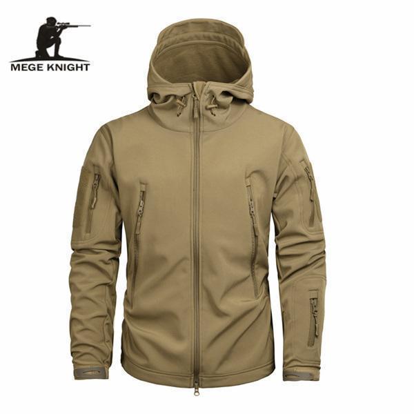 Men's Military Camouflage Fleece Jacket Army Tactical Clothing - Camouflage Windbreakers-BROWN-XS-JadeMoghul Inc.