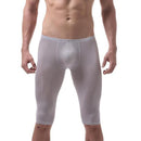Men's pajamas ice silk ultra-thin sleep bottom body sculpting pants leggings-Gray-M-JadeMoghul Inc.