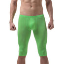 Men's pajamas ice silk ultra-thin sleep bottom body sculpting pants leggings-Green-M-JadeMoghul Inc.