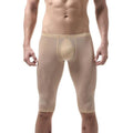 Men's pajamas ice silk ultra-thin sleep bottom body sculpting pants leggings-Khaki-M-JadeMoghul Inc.