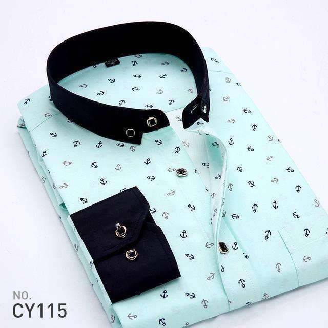 Men's Printed Casual Collar Shirts-CY115-S-JadeMoghul Inc.
