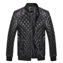 Men's PU Leather Jacket - Stand Collar Parkas - Thick Warm Clothing-Black-M-JadeMoghul Inc.