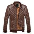 Men's PU Leather Jacket - Stand Collar Parkas - Thick Warm Clothing-Coffee-M-JadeMoghul Inc.