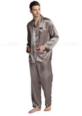 Mens Silk Satin Pajamas Set Pajama Pyjamas Set Sleepwear Loungewear S,M,L,XL,XXL,XXXL,4XL Plus Size__Big and tall-Gray-XXL-JadeMoghul Inc.