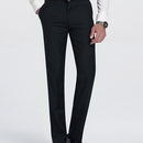 Men's Slim Fit Flat-Front Formal Trousers - Thin Office Dress Pants-X30-6 Navy Blue-28-JadeMoghul Inc.