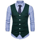 Men's Slim Fit Single Breasted Suit Vest - Formal Dress Waistcoat-green-XL-JadeMoghul Inc.