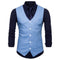 Men's Slim Fit Single Breasted Suit Vest - Formal Dress Waistcoat-light blue-XL-JadeMoghul Inc.