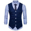 Men's Slim Fit Single Breasted Suit Vest - Formal Dress Waistcoat-Navy Blue-XL-JadeMoghul Inc.
