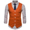 Men's Slim Fit Single Breasted Suit Vest - Formal Dress Waistcoat-orange-XL-JadeMoghul Inc.