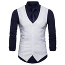 Men's Slim Fit Single Breasted Suit Vest - Formal Dress Waistcoat-white-XL-JadeMoghul Inc.