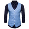 Men's Slim Fit Single Breasted Vest - Formal Dress Waistcoat-light blue-XL-JadeMoghul Inc.