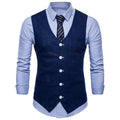 Men's Slim Fit Single Breasted Vest - Formal Dress Waistcoat-navy-XL-JadeMoghul Inc.
