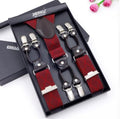 Men's suspenders casual Fashion braces High quality leather suspenders Adjustable 6 clip Belt Strap 11 COLOR Father'day-Z10-JadeMoghul Inc.