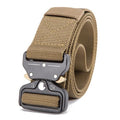 Mens Tactical Belt Military Nylon Belt Outdoor multifunctional Training Belt High Quality Strap-Khaki-125cm-JadeMoghul Inc.