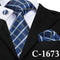 Mens Tie Blue Stripe Silk Jacquard Necktie Hanky Cufflink Set Business Wedding Party Ties For Men Men's Gift C-703-C-1673-JadeMoghul Inc.