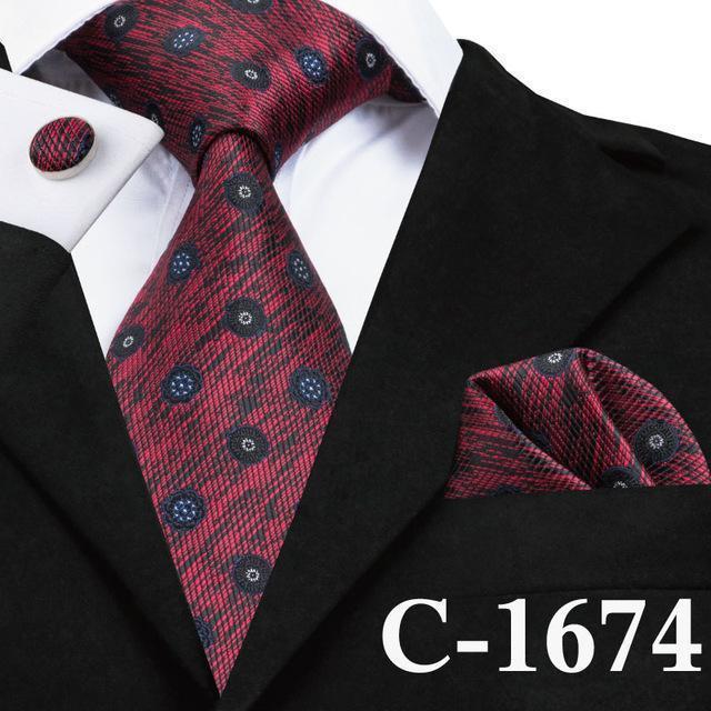 Mens Tie Blue Stripe Silk Jacquard Necktie Hanky Cufflink Set Business Wedding Party Ties For Men Men's Gift C-703-C-1674-JadeMoghul Inc.