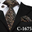 Mens Tie Blue Stripe Silk Jacquard Necktie Hanky Cufflink Set Business Wedding Party Ties For Men Men's Gift C-703-C-1675-JadeMoghul Inc.