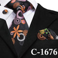 Mens Tie Blue Stripe Silk Jacquard Necktie Hanky Cufflink Set Business Wedding Party Ties For Men Men's Gift C-703-C-1676-JadeMoghul Inc.