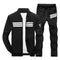 Mens Tracksuit Set / Stand Collar Sportswear / Casual Fitness Clothing Set-TZ207 black-XL-JadeMoghul Inc.