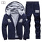 Men's Winter Tracksuit Set - Solid 2Pcs Suit (Jacket & Bottom)-Black D80-S-JadeMoghul Inc.