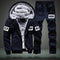 Men's Winter Tracksuit Set - Solid 2Pcs Suit (Jacket & Bottom)-Dark blue D80-S-JadeMoghul Inc.