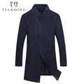 Men's Wool Coat - Thick Fashion Long Jacket-Blue N577-P75-4XL-JadeMoghul Inc.