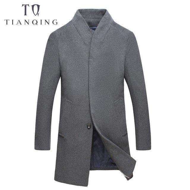 Men's Wool Coat - Thick Fashion Long Jacket-Gary N577-P75-4XL-JadeMoghul Inc.